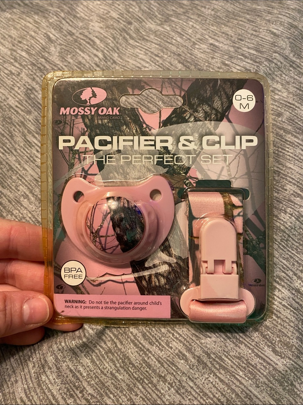 Missy Oak Pacifier & Clip The Perfect Set in Pink Camouflage Camo 0-6 Mths NEW